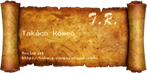 Takács Rómeó névjegykártya