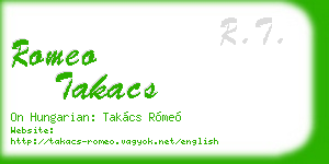 romeo takacs business card